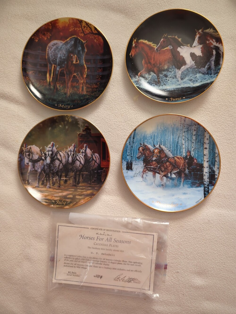 "Horses for all Seasons" Calendar Plates by Chris Cummings - Series B1941 - Picture 5 of 15